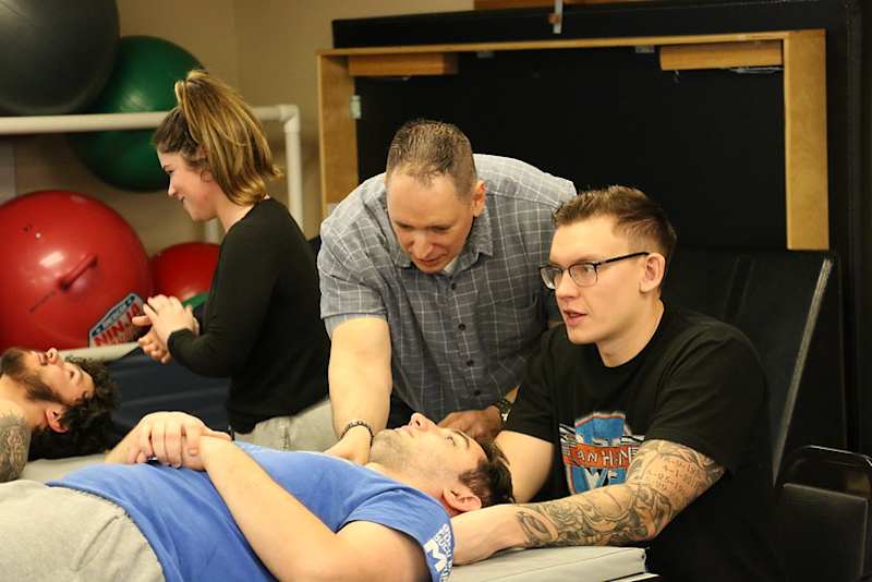 Misericordia nursing students participating in a clinical simulation