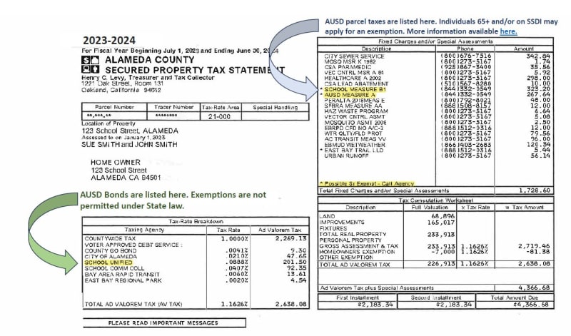 Parcel Tax Exemption Information - Alameda Unified School District