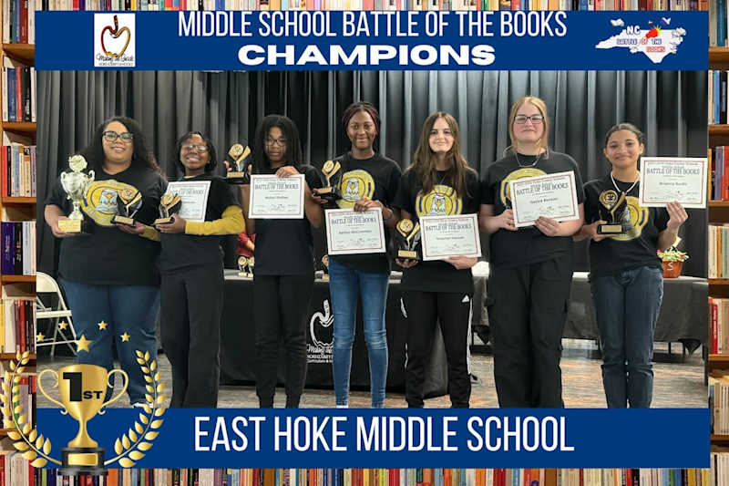 Middle School Battle of Books Champions East Hoke Middle School