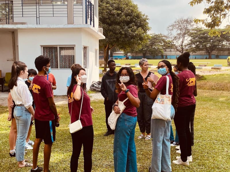High school students outdoors