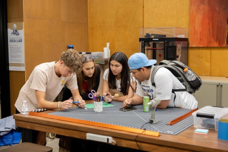 Idea Lab with students working