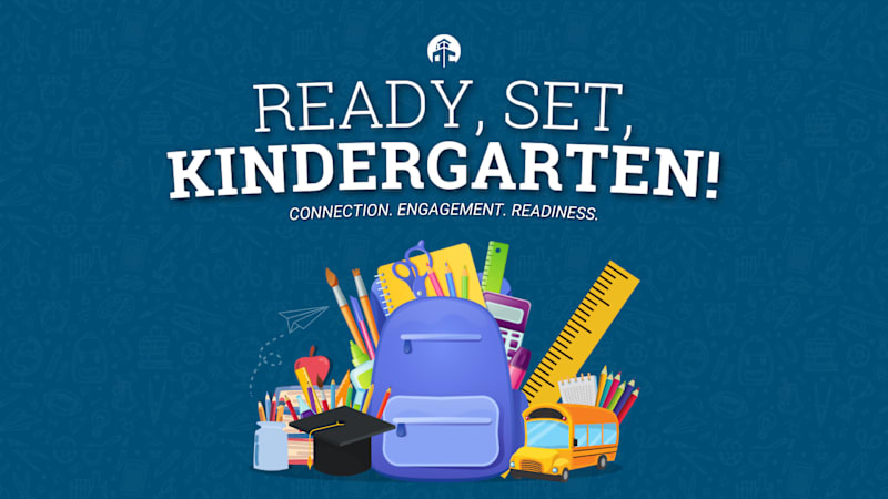 Banner with school supplies for Kindergarten Readiness
