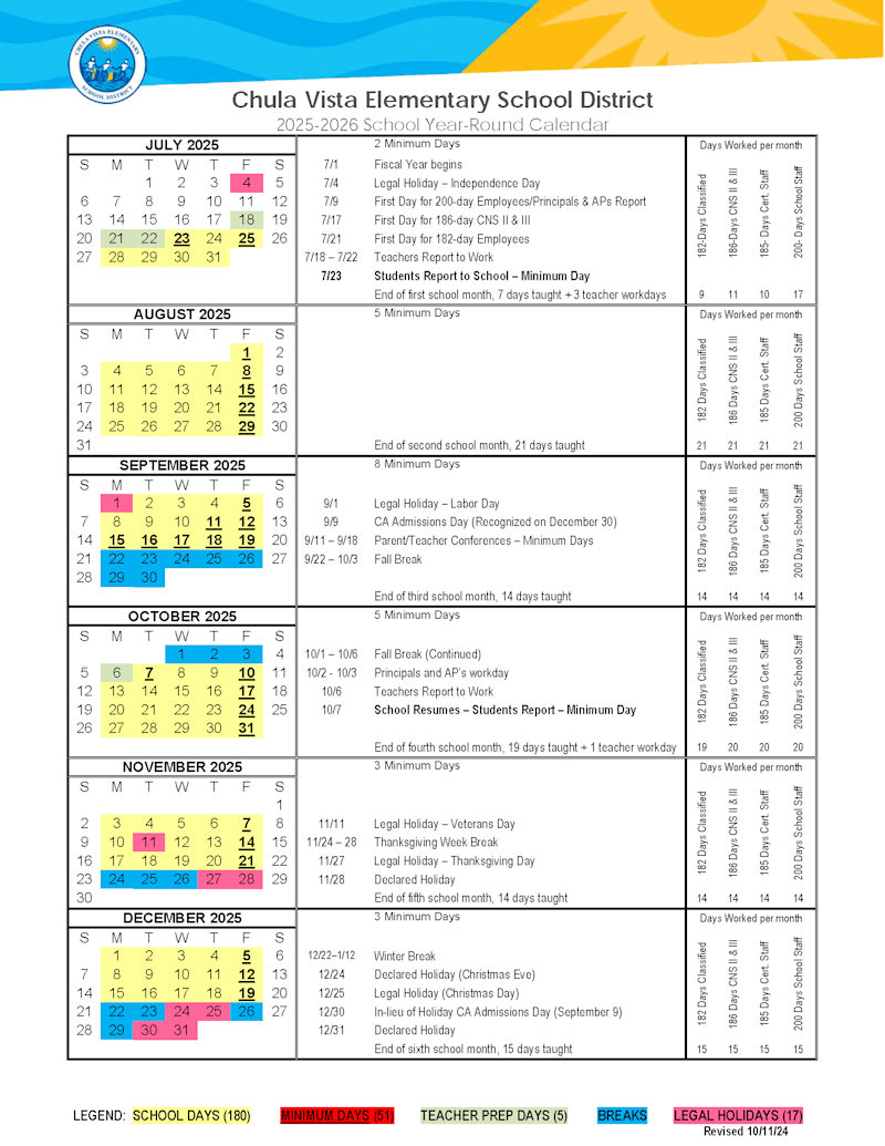 2025-26 School Calendar Part 1
