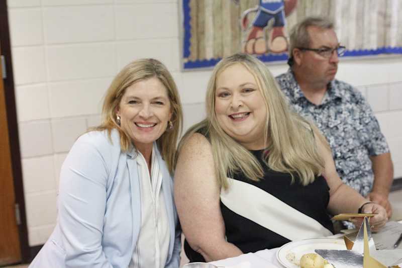 Stilson Elementary School Principal Beth Stewart (left) with one of her school's two retirees, Elizabeth Doyle.