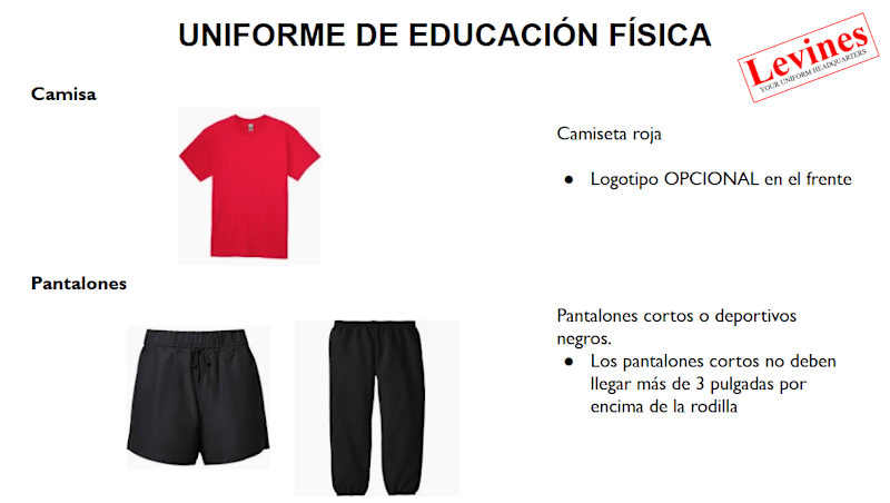 PE Uniform in Spanish