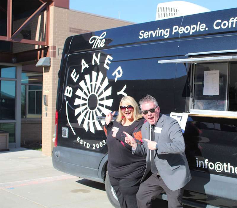 Food truck serving staff