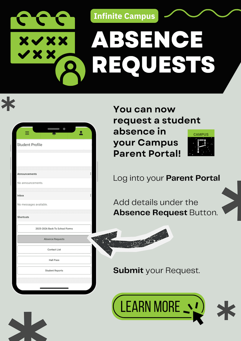 Where to locate the absence request tool in Campus.