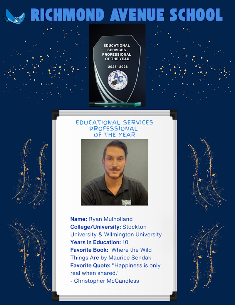 Richmond Avenue School ESP of the Year featuring educator portrait.