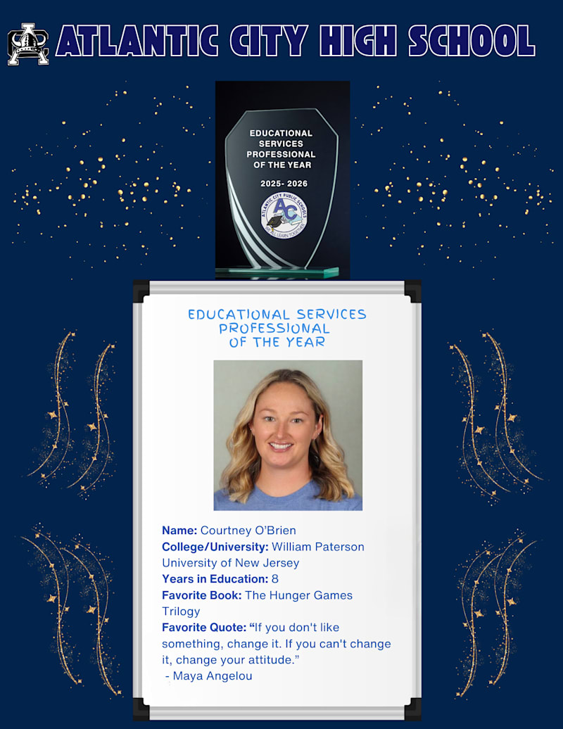 Atlantic City High School ESP of the Year with Educator Portrait and Details.