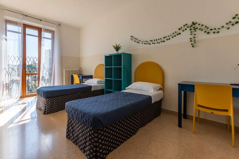 A double student room inside Cuore residence
