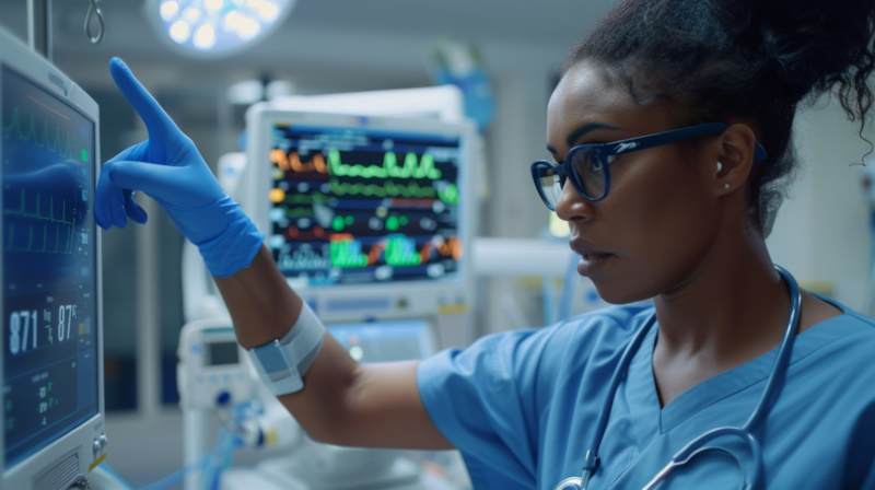 Acute care nurse in a clinical setting