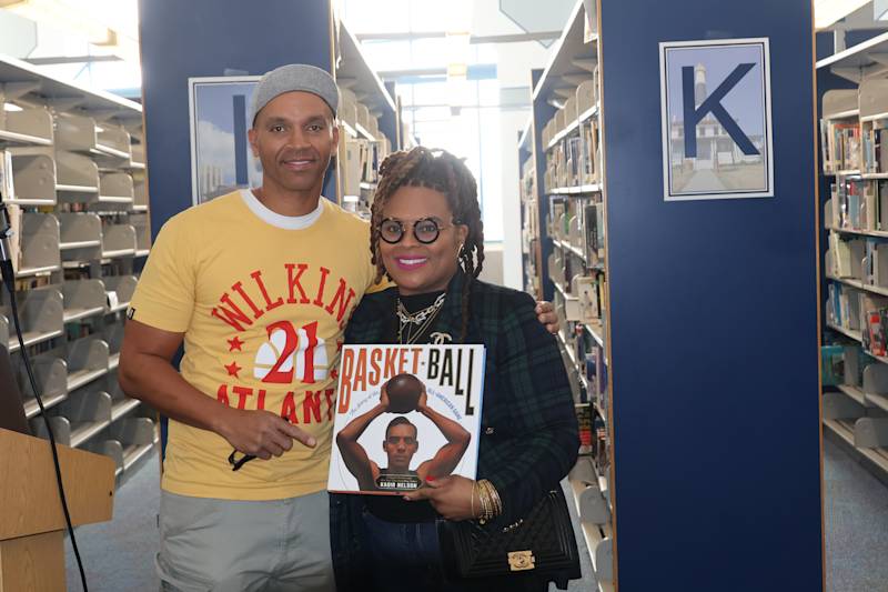 Kadir Nelson and Atlantic City High School Principal Constance Days-Chapman