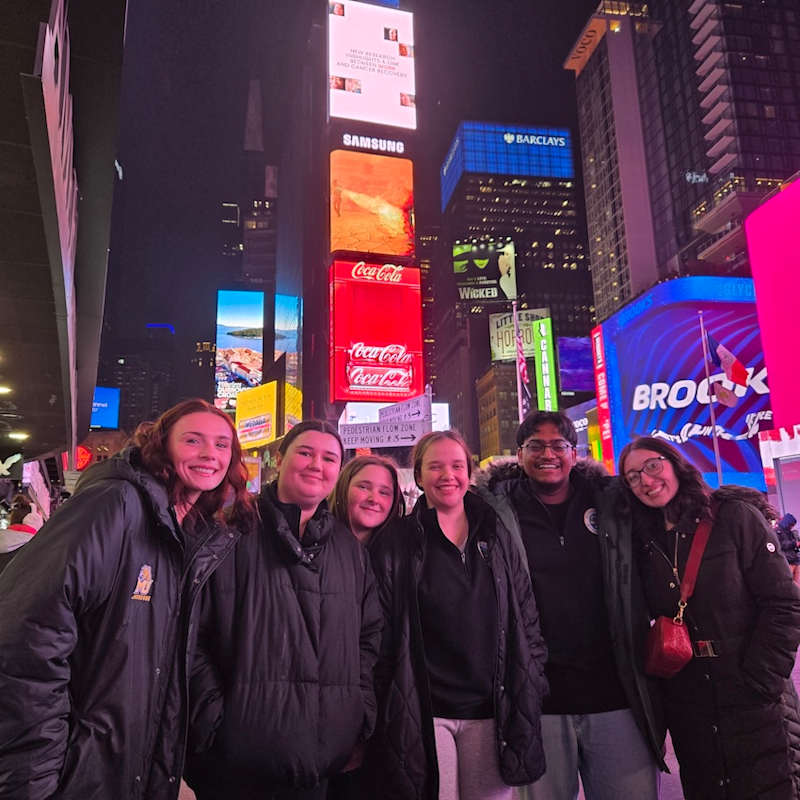 Mock Trial team in Times Square