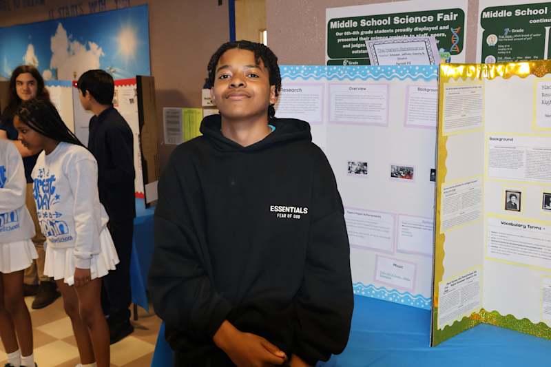 Students shows project on the Harlem Renaissance.