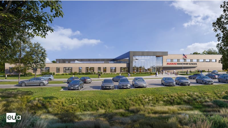 rendering of elementary school from street
