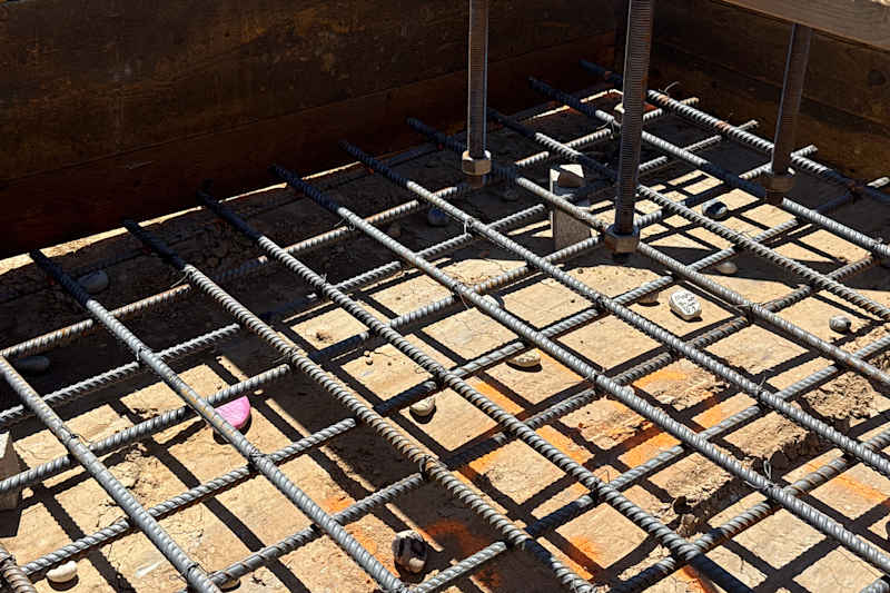 rocks lay in foundation.