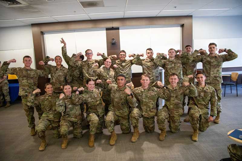 Air Force ROTC cadets during leadership lab