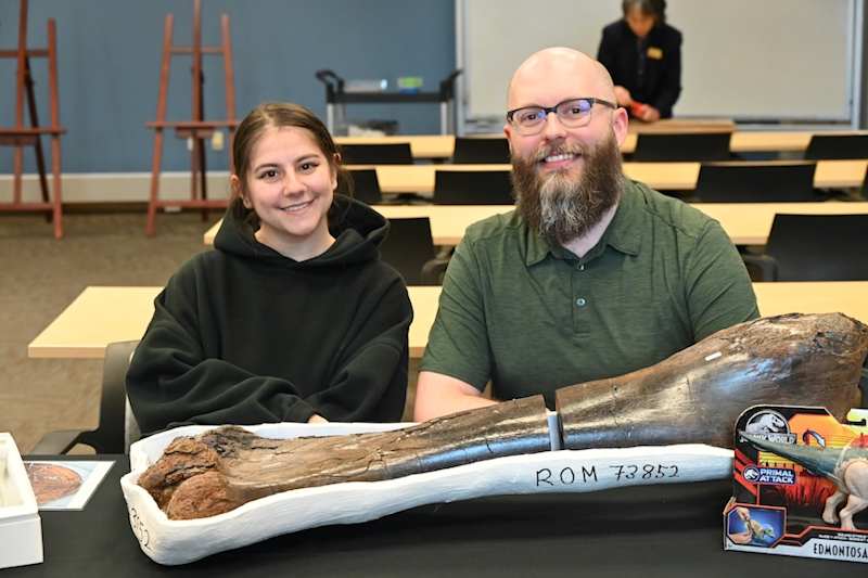 Biology professor working with a Misericordia student
