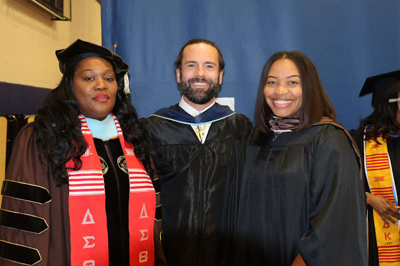 Dr. La'Quetta S. Small, Principal Thomas Biggins and Vice Pricipal Erica Woody