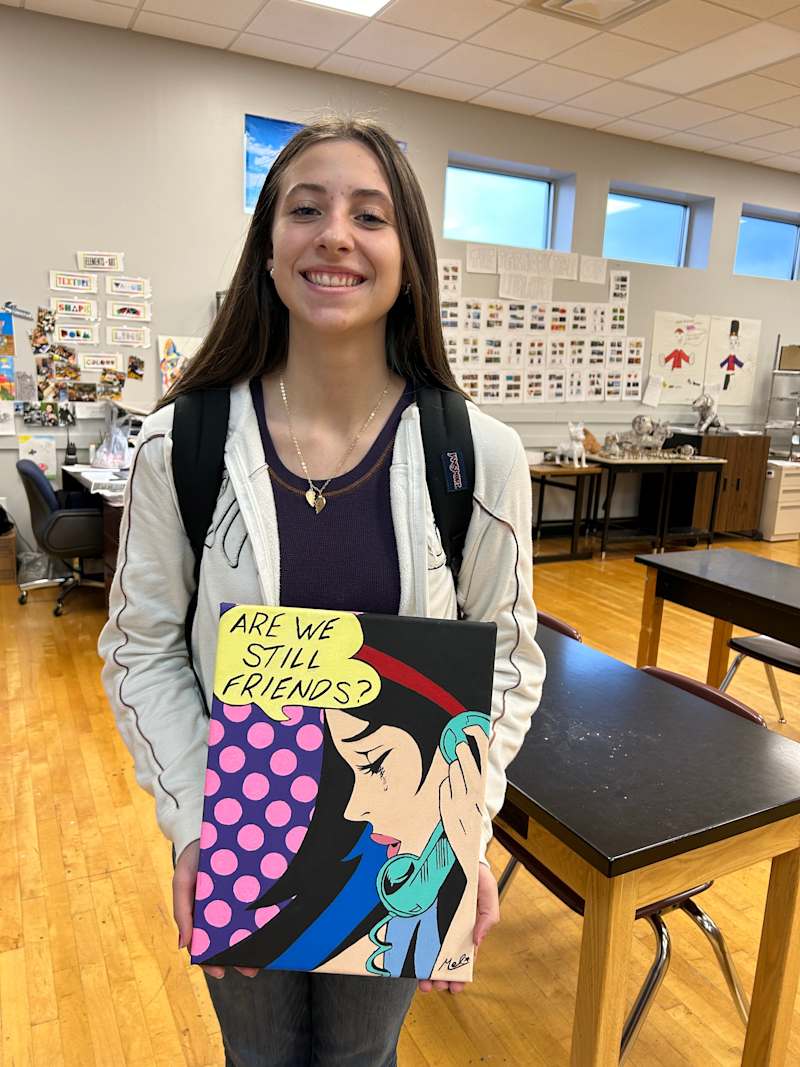 Junior high and high school students creating original artwork