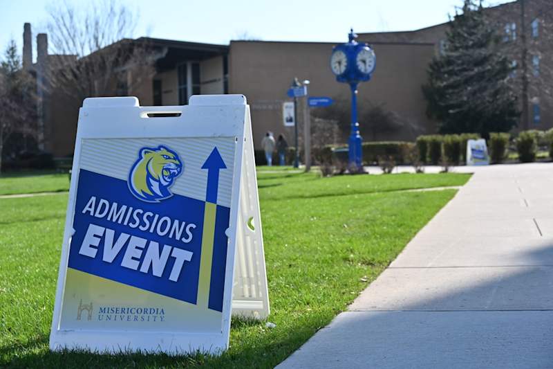 Students enjoying the Misericordia University campus