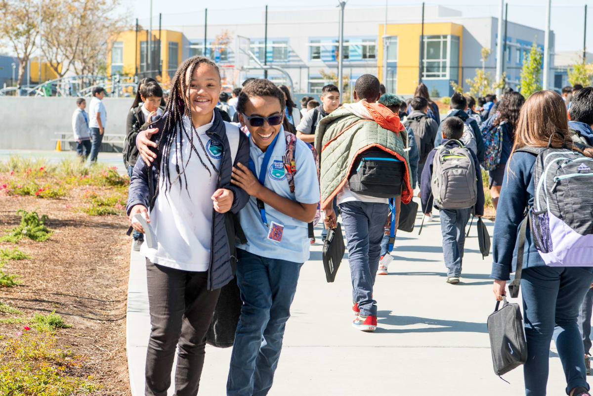 Students walking to class