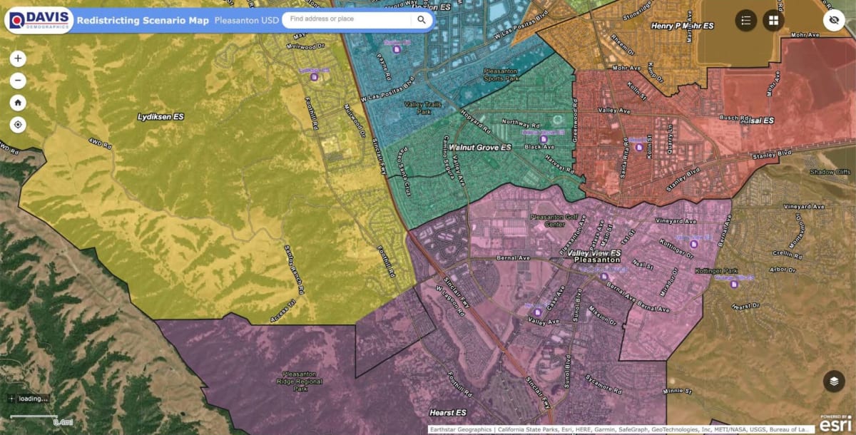 Scenario four map of elementary boundary adjustments