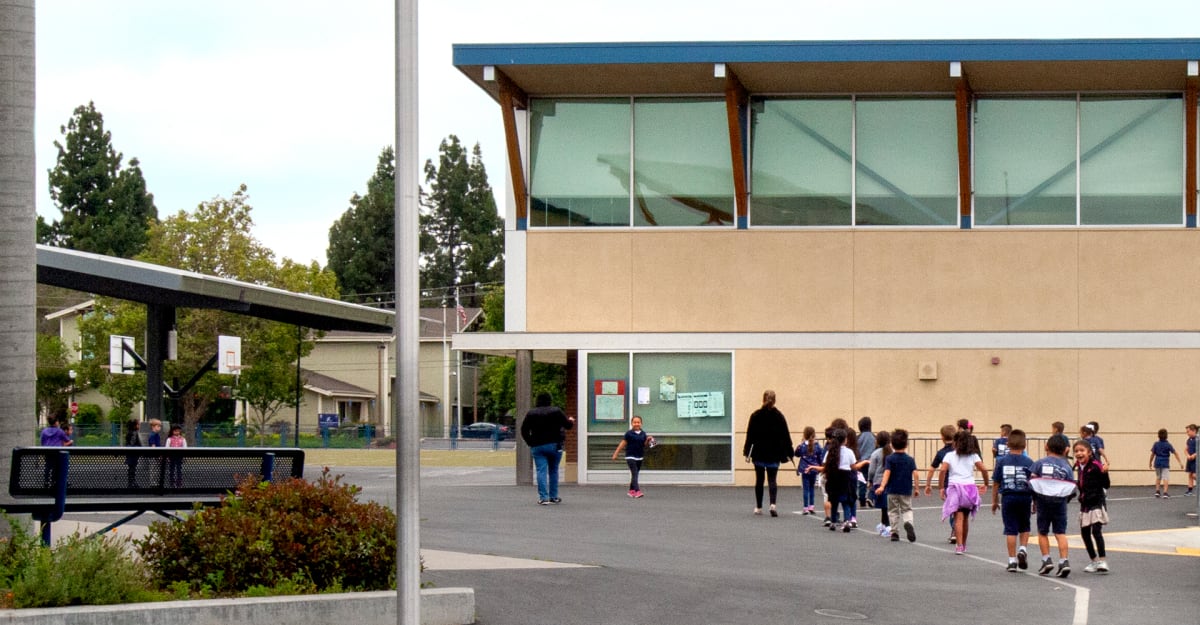 students walking in line to cafeteria