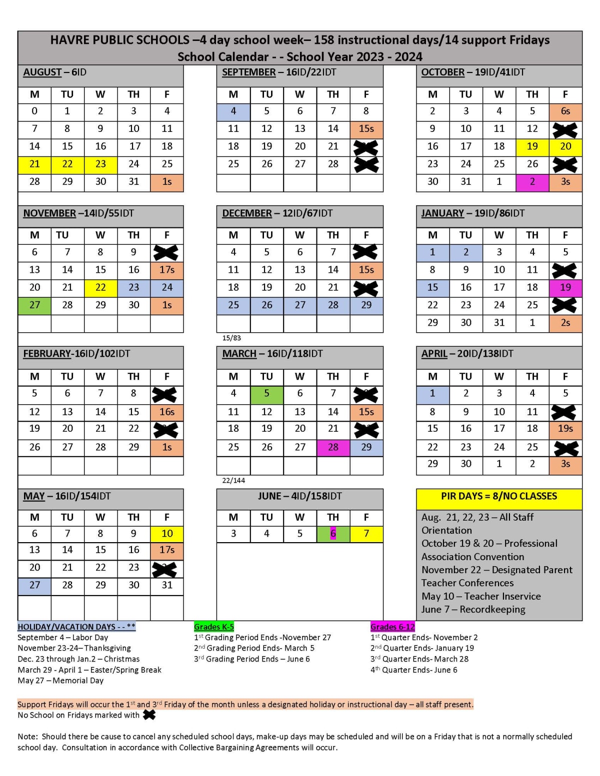 Havre Public Schools Calendar 2024