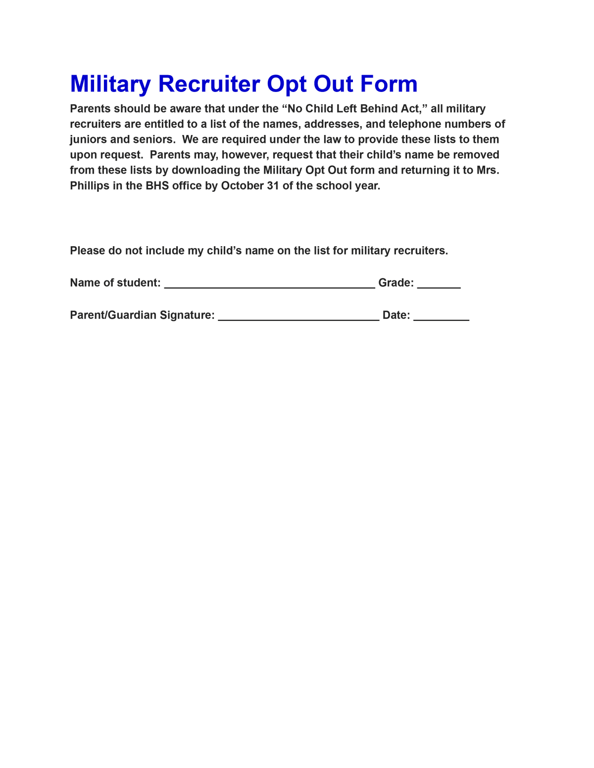 MilitaryRecruiterOptOutForm