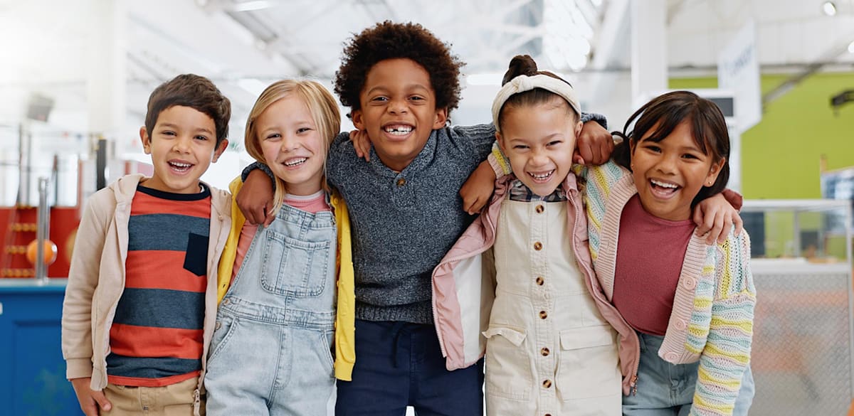 group of smiling students
