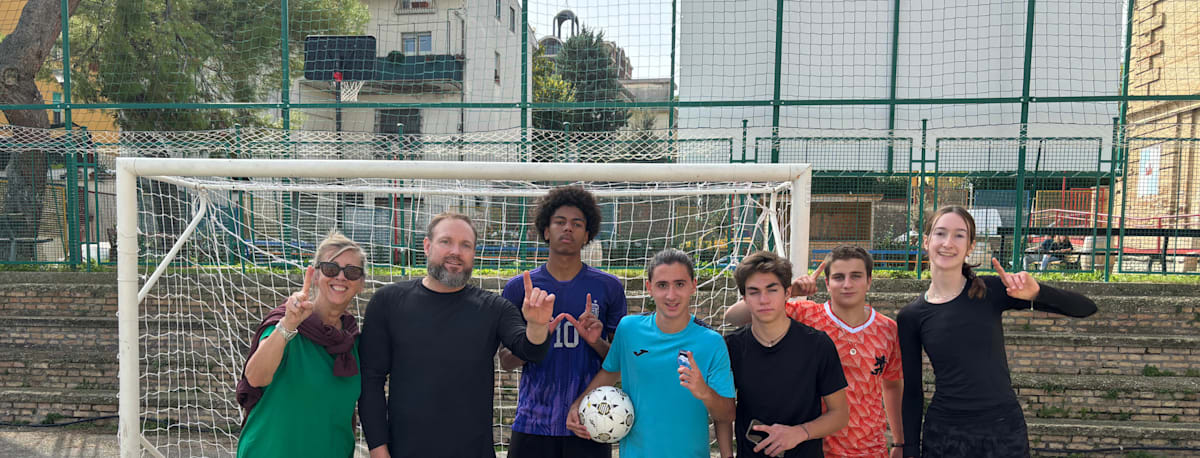 CCI students and staff together after a school football tournament