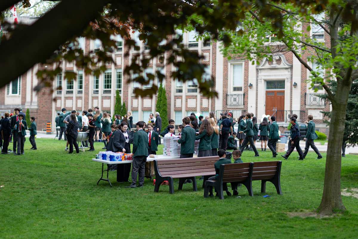 Students meeting staff at De La Salle College