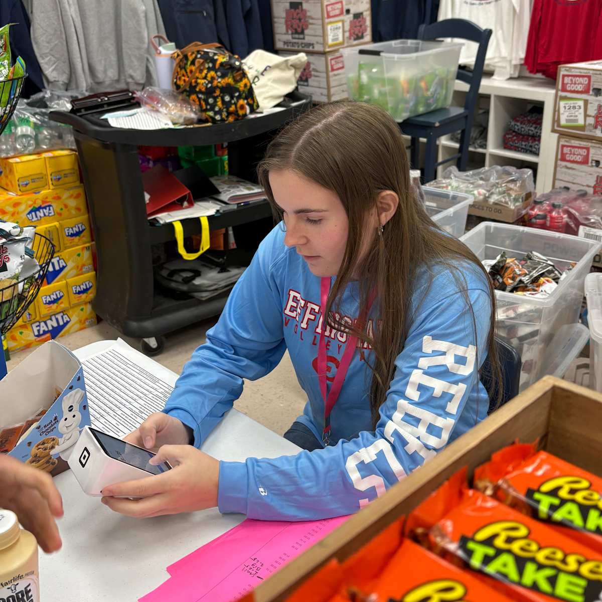 WBL Student running a school store, 2025