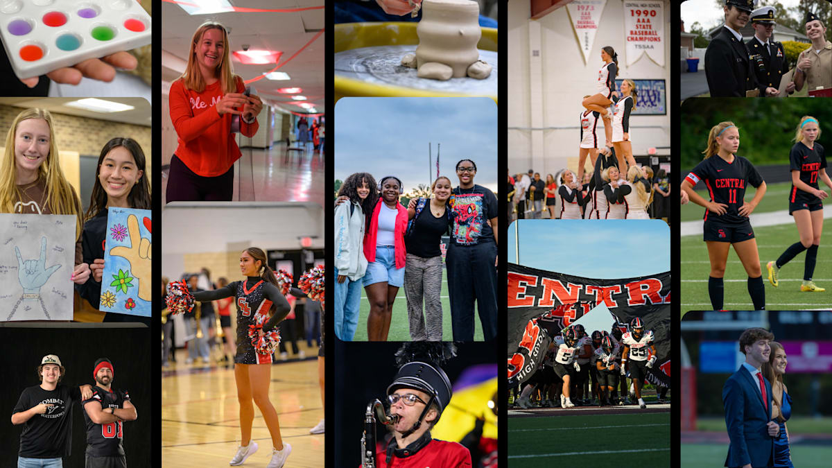 collage of high school students