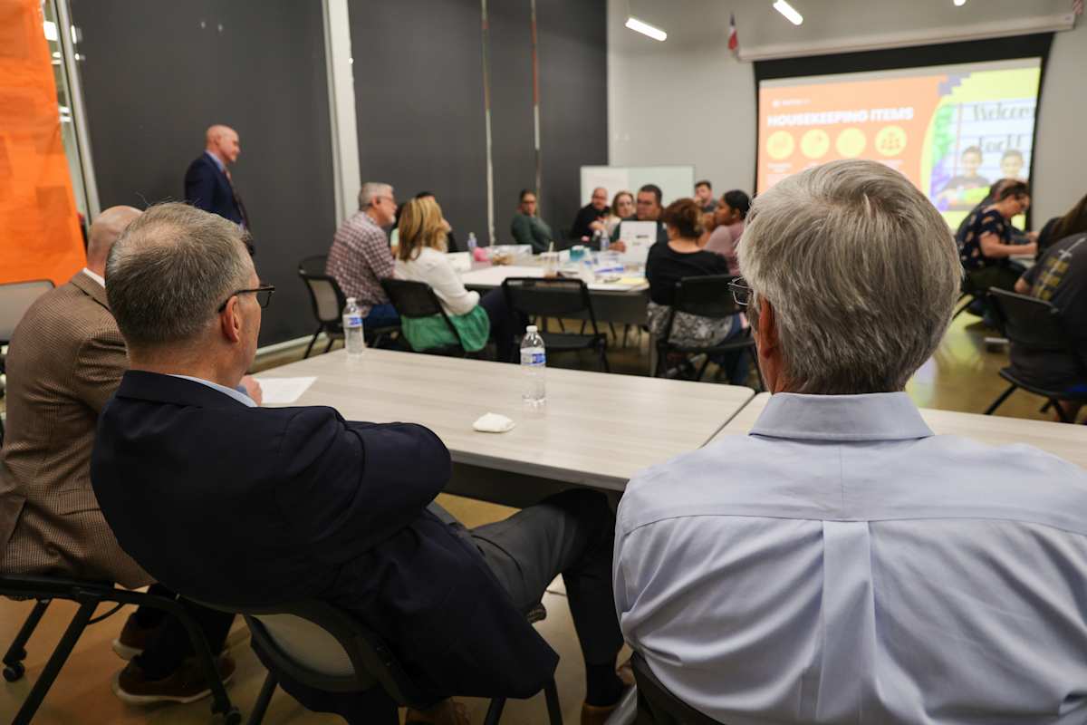 Long Range Facilities Planning Committee members collaborate during the February 3 meeting.