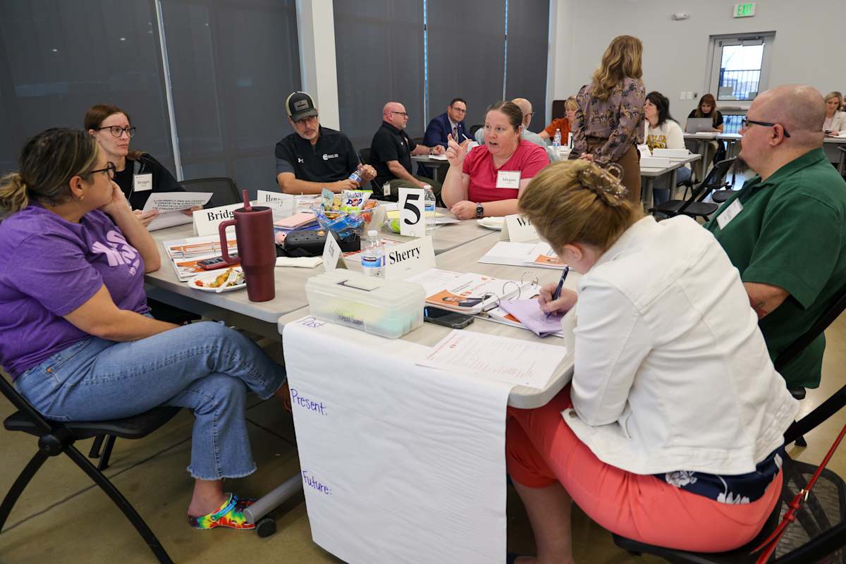 Participants work together during the March 3 Long Range Facilities Planning Committee meeting.