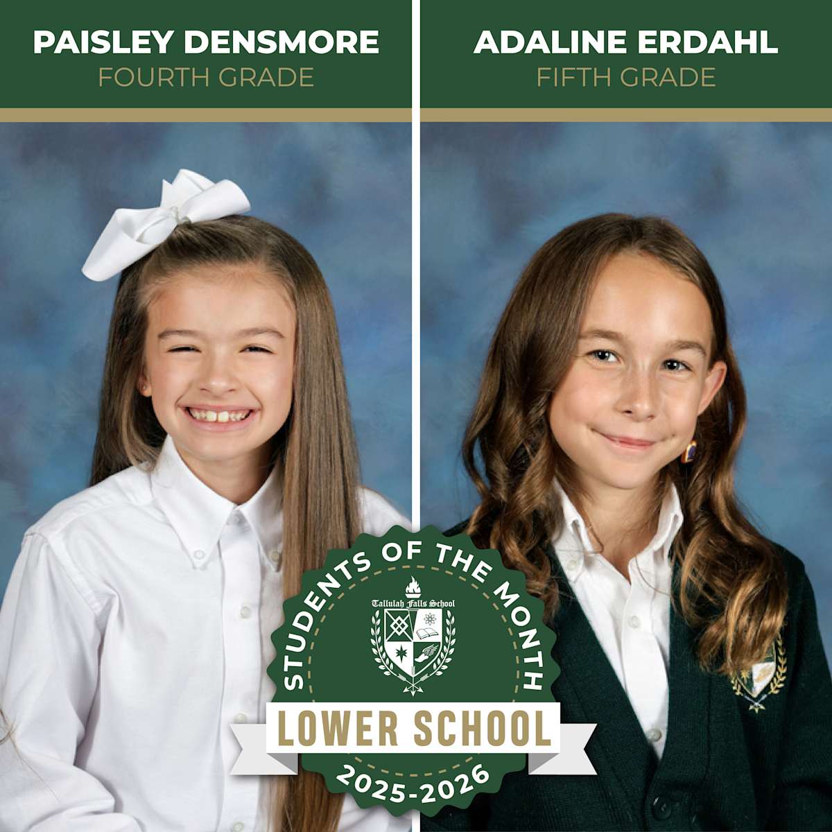 TFS Proudly Announces Lower School Students of the Month for February