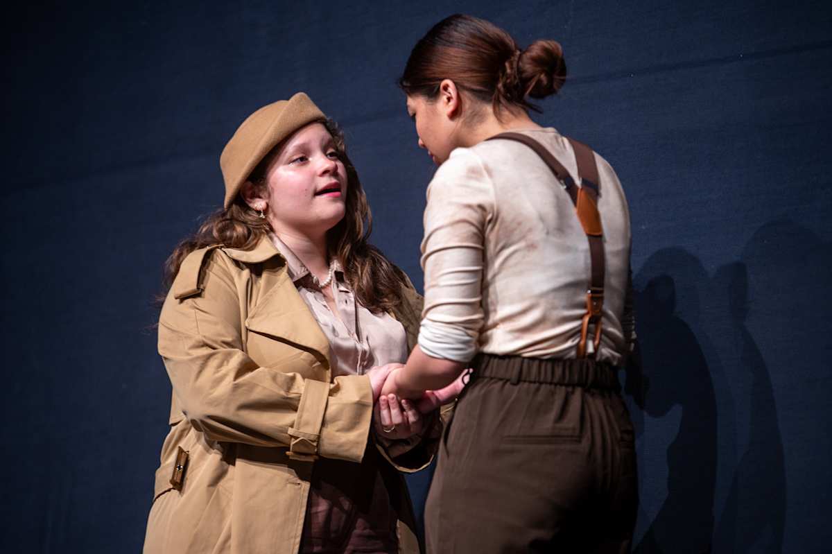 Students in dramatic theater performance