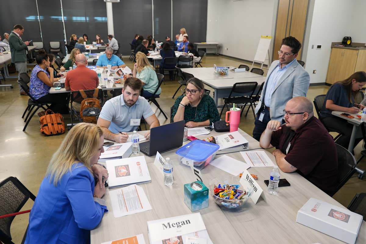 Participants work together during the March 24 Long Range Facilities Planning Committee meeting.