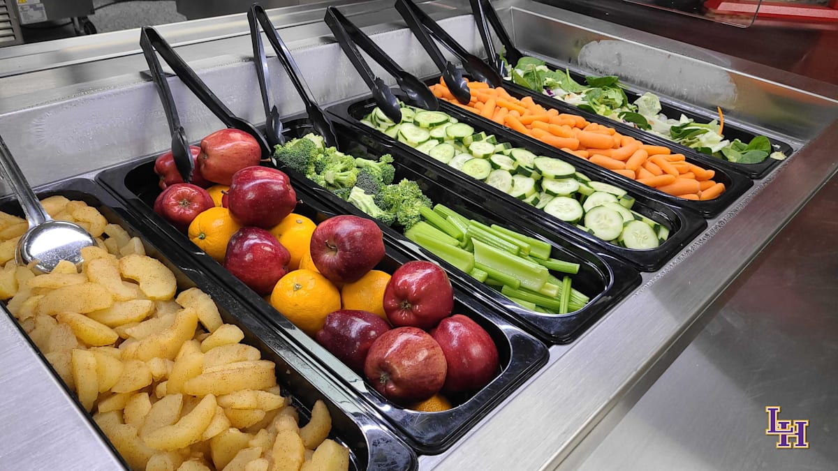 Fresh fruits and vegetables available through Liberty Hill ISD Child Nutrition Services