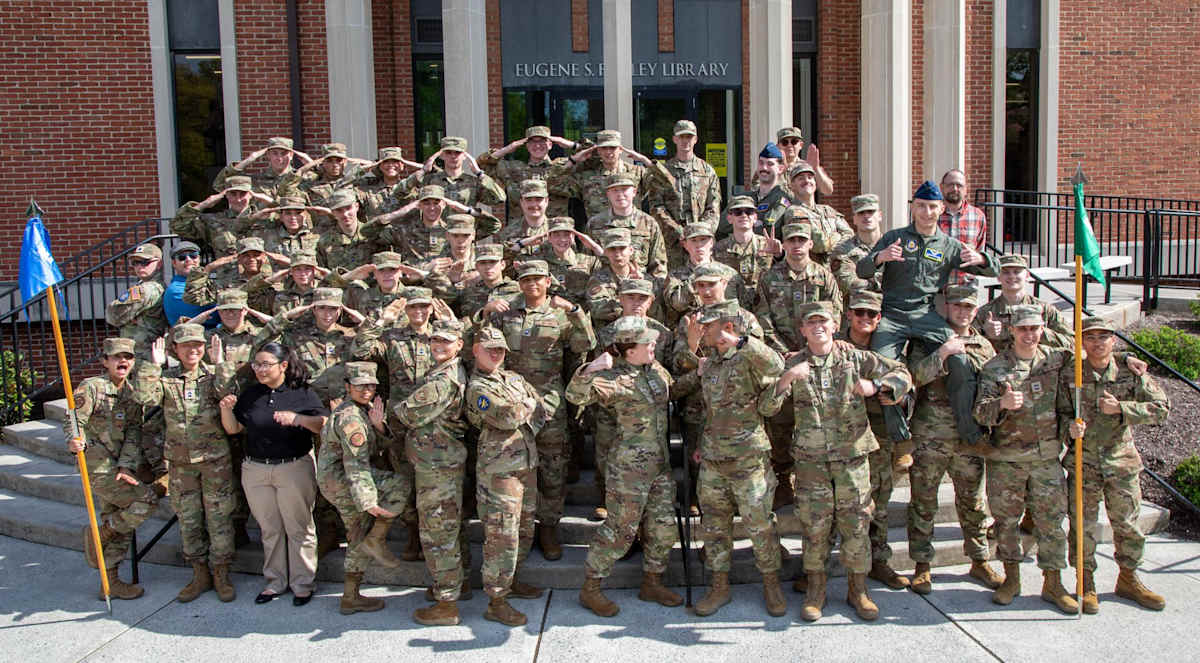 Air Force ROTC cadets enjoying a group activity