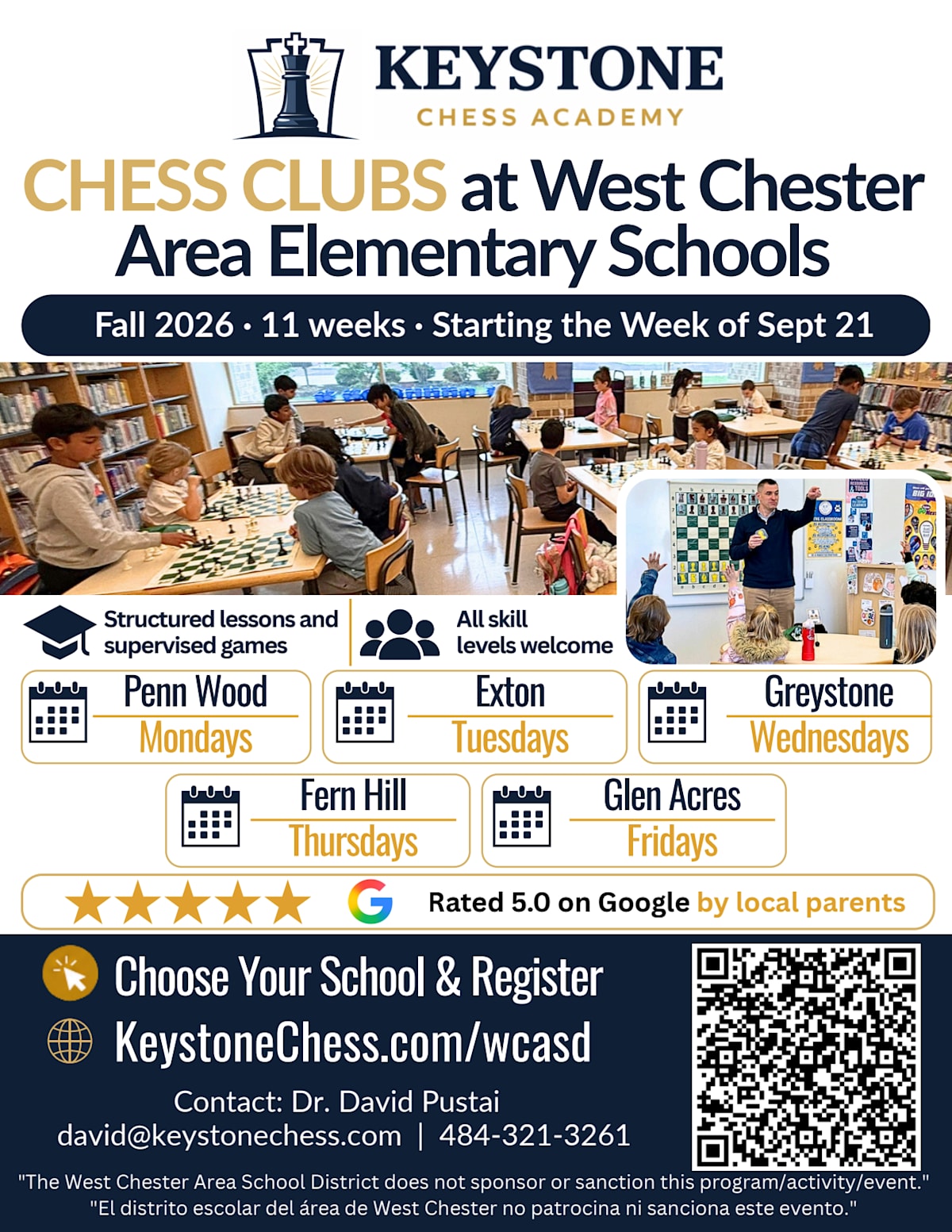 Keystone Chess Academy After-School Chess Clubs flyer