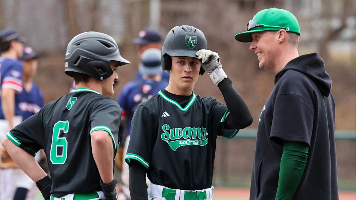 Head Coach Jonathan JP Pollard '97 coaching Austin Prep baseball student-athletes