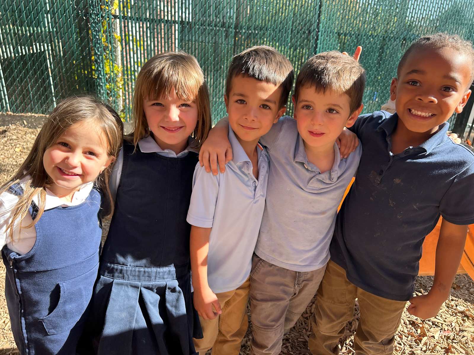 Environmental Charter School Primary students together outside