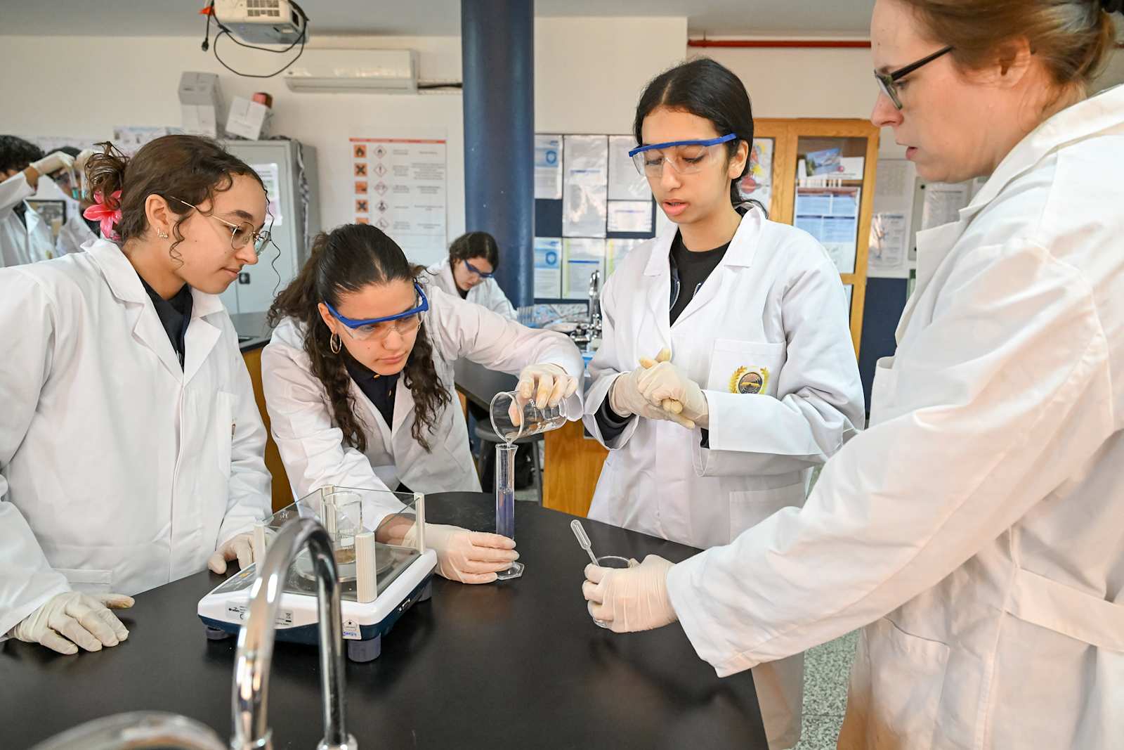 Students learning in a science lab