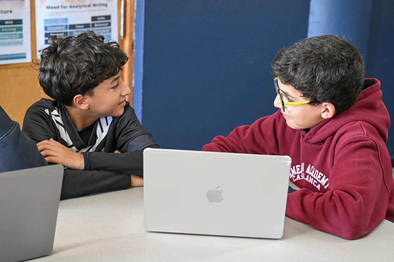 Middle school students learning together