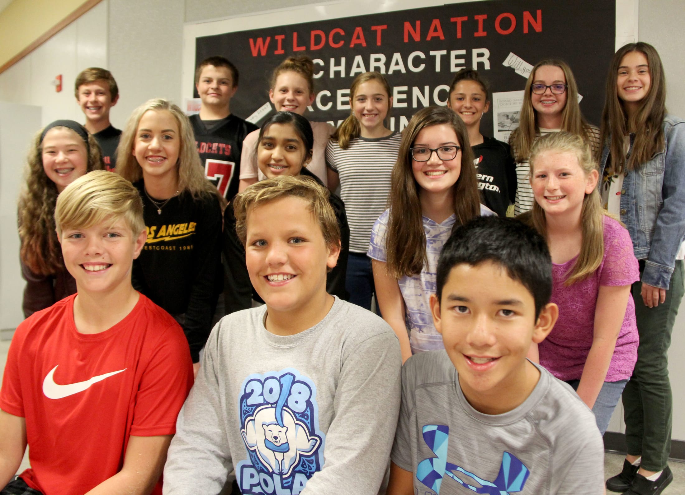 Student leaders at Enterprise Middle School.