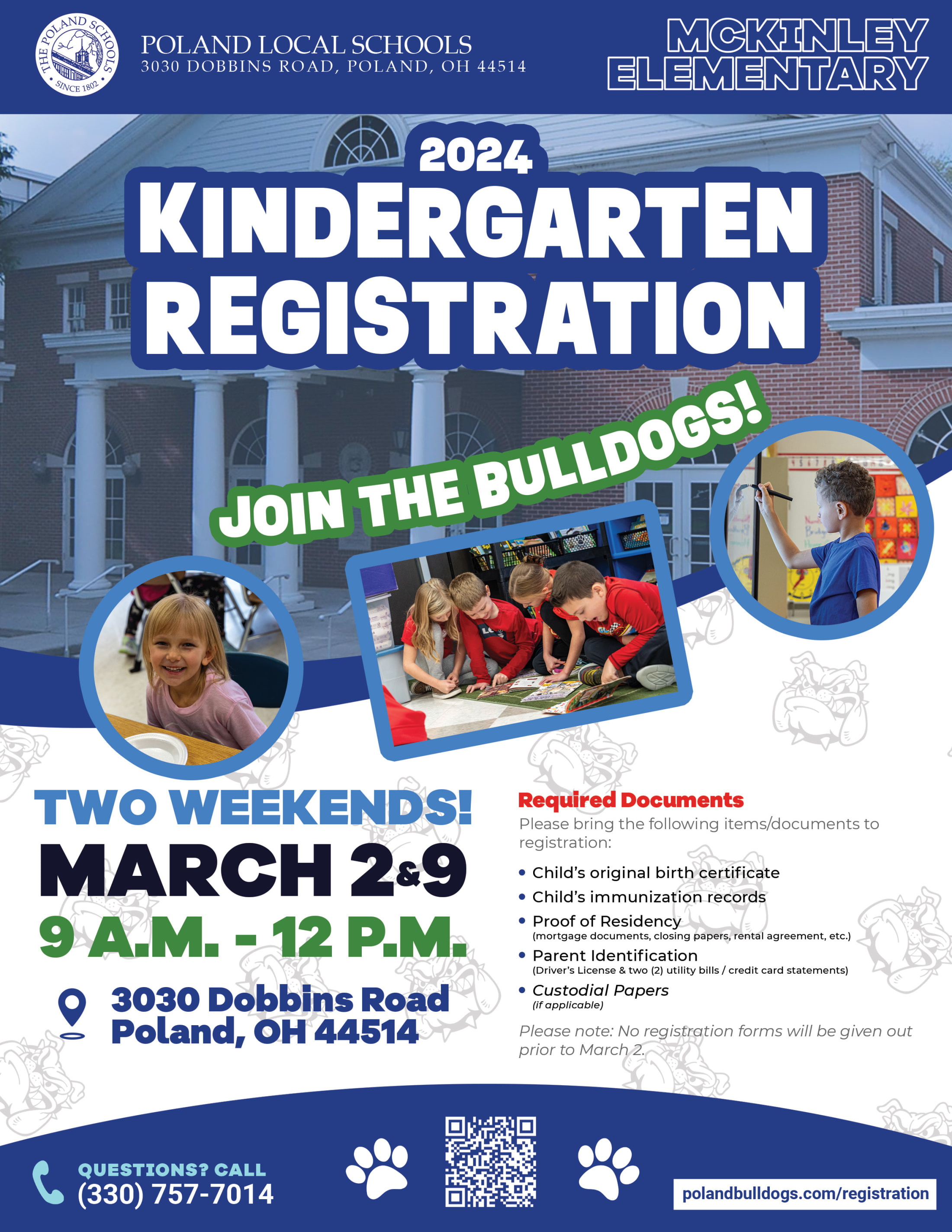2024 Kindergarten Registration Poland Local Schools Flyer