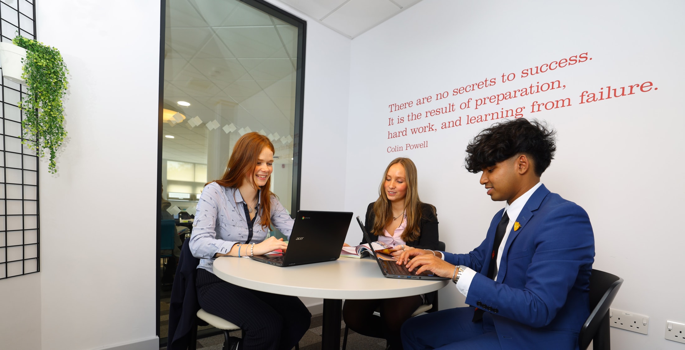 Pupils in Sixth Form breakout space